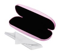 PATIKIL Occhiali Custodia, PU Pelle Rigida Conchiglia Portatile Protettiva Concisa Unisex Occhiali Supporto Protezione Brillante con Panno per Pulizia per Occhiali, Rosa