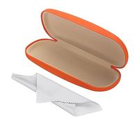 PATIKIL Occhiali Custodia, PU Pelle Rigida Conchiglia Portatile Protettiva Concisa Unisex Occhiali Supporto Protezione con Panno per Pulizia per Occhiali Occhiali Sole, Arancione
