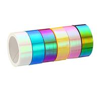PATIKIL Olografico Nastro Set 15mm x 5m, 6 Rotolo Washi Tape Auto Adesivo Metalizzato Foglio Mascheratura Nastro Adesivo Decorativo per Fai-da-Te Avvolgimento Decorazione, Assortiti Colori