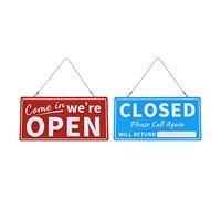 PATIKIL Open e Closed Cartello, 2pz PVC Doppio Lati Appendiabiti Ritorno Ritorno Tempo con Appendere Catena per Ufficio Affari Negozio Caffè, Multicolore