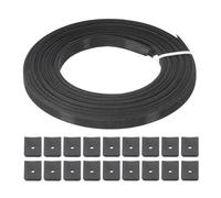 PATIKIL Ossa per Cucire, 10 Iarde 10mm Ampio Poliestere Cuci-Attraverso Stecche per Corsetti Corsetto Stecca con 40Pz Cappucci Terminali per Corsetto Abito Sposa Cappello Fai da Te, Nero