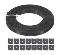 PATIKIL Ossa per Cucire, 10 Iarde 12mm Ampio Poliestere Cuci-Attraverso Stecche per Corsetti Corsetto Stecca con 40Pz Cappucci Terminali per Corsetto Abito Sposa Cappello Fai da Te, Nero