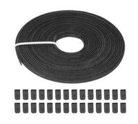 PATIKIL Ossa per Cucire, 10 Iarde 4mm Ampio Poliestere Alto Densità Stecche per Corsetti Corsetto Stecca con 40Pz Cappucci Terminali per Corsetto Abito Sposa Cappello Fai da Te, Nero