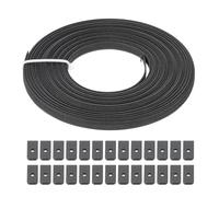 PATIKIL Ossa per Cucire, 10 Iarde 6mm Ampio Poliestere Alto Densità Stecche per Corsetti Corsetto Stecca con 40Pz Cappucci Terminali per Corsetto Abito Sposa Cappello Fai da Te, Nero