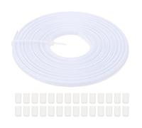 PATIKIL Ossa per Cucire, 10 Iarde 6mm Ampio Poliestere Cuci-Attraverso Stecche per Corsetti Corsetto Stecca con 40Pz Cappucci Terminali per Corsetto Abito Sposa Cappello Fai da Te, Bianco