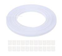 PATIKIL Ossa per Cucire, 10 Iarde 8mm Ampio Poliestere Alto Densità Stecche per Corsetti Corsetto Stecca con 40Pz Cappucci Terminali per Corsetto Abito Sposa Cappello Fai da Te, Bianco