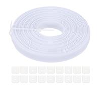 PATIKIL Ossa per Cucire, 15 Iarde 12mm Ampio Poliestere Alto Densità Stecche per Corsetti Corsetto Stecca con 60Pz Cappucci Terminali per Corsetto Abito Sposa Cappello Fai da Te, Bianco