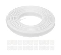 PATIKIL Ossa per Cucire, 15 Iarde 12mm Ampio Poliestere Cuci-Attraverso Stecche per Corsetti Corsetto Stecca con 60Pz Cappucci Terminali per Corsetto Abito Sposa Cappello Fai da Te, Beige