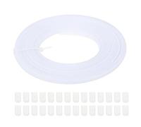 PATIKIL Ossa per Cucire, 15 Iarde 4mm Ampio Poliestere Cuci-Attraverso Stecche per Corsetti Corsetto Stecca con 60Pz Cappucci Terminali per Corsetto Abito Sposa Cappello Fai da Te, Bianco