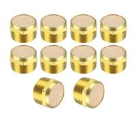PATIKIL Ottone Marmitta di Scarico Pneumatico G 1/2, 10 Pezzi Marmitta Compressore Aria in Bronzo Sinterizzato Adattatore Marmitta per Valvola Solenoide Aria Piana, Dorato