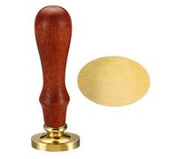 PATIKIL Ovale Vuoto Cera Sigillo Timbro, Rimovibile Ottone Testa Senza Intaglio Legno Manico Retrò per Busta Invito Vino Pacchetto Regalo Incarto