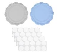 PATIKIL Pad in Silicone per Sigillo Cera, 2Pz Tamponi per Sigillo Cera con 40 Punti Adesivi Bifacciali, Piastra Supporto per Timbro, Ceralacca Fai da Te, Artigianato, Blu Grigio