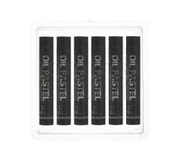 PATIKIL Pastelli A Olio Neri, 6Pcs Pastelli Morbidi A Olio Crema Bastoncini Materiali Artistici Per Pittura Disegno Fusione Graffiti Per Principianti Artisti