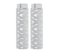 PATIKIL Peg per Bici Adatti A Assi da 3/8 Pollici, 2 Pezzi in Lega di Alluminio Antiscivolo Supporti Posteriori per Bici con Strisce per BMX Mountain Dirt Bike Ciclismo Peg, Bianco
