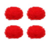 PATIKIL Pellicciotto Microfono Parabrezza 7mm x 60mm Mic Copertura Parabrezza per Interno Esterno Microfono Rosso 4pz