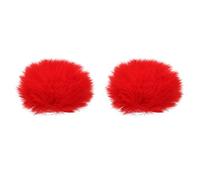PATIKIL Pellicciotto Microfono Parabrezza 7mm x 62mm Mic Copertura Parabrezza per Interno Esterno Microfono Rosso 2pz
