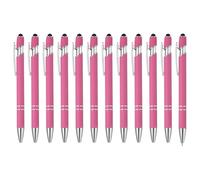 PATIKIL Penna A Sfera Con Punta Stilo 12 Pezzi 2 In 1 Penna In Metallo Inchiostro Nero Punto Medio 1.0mm Stilo Per Schermi Touch Stile 1 Rosso Rosa