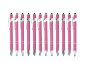 PATIKIL Penna A Sfera Con Punta Stilo 12 Pezzi 2 In 1 Penna In Metallo Inchiostro Nero Punto Medio 1.0mm Stilo Per Schermi Touch Stile 1 Rosso Rosa
