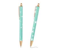 PATIKIL Penna A Sfera Glitter, 2Pcs Penna Elegante Con Glitter Retrattile A Pressione Metallo Scrittura Diario Inchiostro Nero Per Donne Ragazze Ufficio Compleanno, Verde Fluorescente