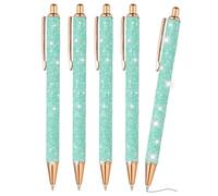 PATIKIL Penna A Sfera Glitter, 5Pcs Penna Elegante Con Paillettes E Glitter Retrattile A Pressione Metallo Penna Per Scrivere Diario Inchiostro Nero Per Donne Ragazze, Blu Chiaro