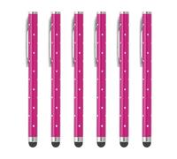 PATIKIL Penna Stilo Per Schermi Touch, 6 Pezzi Stilo Capacitivo Universale Ad Alta Precisione Cristallo Metallizzato Per Dispositivi Touchscreen Telefoni Tablet Laptop, Rosso Rosa