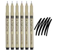 PATIKIL Pennarelli Fineliner, Punta Fine 0.5mm Pennarelli A Inchiostro Impermeabile Kit Disegno Per Adulti Per Schizzi E Journaling, Confezione Da 6