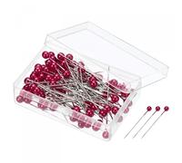PATIKIL Perlato Cucito Spilli, 4 Set Inossidabile Acciaio Palla Testa Ago Dritto Trapuntaggio Spillo per Sarte Decorazioni, Rosso