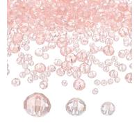 PATIKIL Perline Cristallo a Rondella, 600Pz 4-8mm Vetro Sfaccettato Sciolte a Forma Briolette per Creazione Gioielli Orecchini Artigianali, Placcatura Rosa Ab