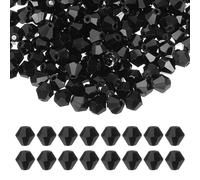 PATIKIL Perline di Cristallo Bicono da 3mm, 600pz Perline di Cristallo Bicono in Vetro Sfaccettate Sfuse per la Creazione di Gioielli Braccialetto Collana Orecchini a Artigianato, Nero