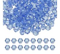 PATIKIL Perline di Cristallo Bicono da 4mm, 400pz Vetro Sfaccettate Perline Sfuse per la Realizzazione di Gioielli Braccialetto Collana Orecchini di Vento Artigianato, Azzurro Chiaro