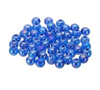 PATIKIL Perline in acrilico, 8 mm, 400 pezzi, graziose perline distanziatrici sfuse in plastica ABS, perline rotonde sfuse per bracciali, gioielli, collane, orecchini, ornamenti artigianali, blu navy