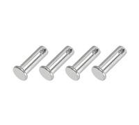 PATIKIL Perni a Testa Piana a Foro Singolo, 4 Pezzi Perno Testa Piatta in Acciaio Inossidabile 304 per Serratura a Spina per Sistemi Cardini, Argento, 8 x 25mm