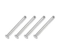 PATIKIL Perni a Testa Piana a Foro Singolo, 4 Pezzi Perno Testa Piatta in Acciaio Inossidabile 304 per Serratura a Spina per Sistemi Cardini, Argento, 8 x 75mm