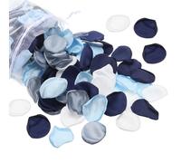 PATIKIL Petali di Rosa di Seta, Confezione da 300 Petali di Fiori Artificiali Cestino di Fiori Finti per Decorazioni Matrimoniali Cena Tavolo, Blu Scuro/Azzurro/Grigio/Bianco Crema