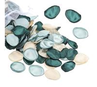 PATIKIL Petali di Rosa di Seta, Confezione da 500 Petali di Fiori Artificiali Cestino di Fiori Finti per Decorazioni Matrimoniali Tavolo da Pranzo, Verde Scuro/Verde Chiaro/Bianco Crema