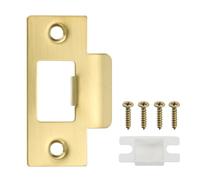 PATIKIL Piastra Battuta Serratura Porta 2-3/4" Piastra Sblocco a T Oro | Acciaio Inossidabile, Piastra Posteriore Porta con Viti, per Uso Porta Interna Esterna, Foro Grande