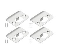 PATIKIL Piastra Chiusura Porta 2-1/4"x1-3/4", 4Pz Piastra Chiusura Angolare Rotonda Labbro Esteso, Piastra Chiusura Universale per Serratura a Scrocco con Vite per Porte, Argento