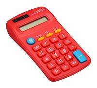 PATIKIL Piccola Tascabile Calcolatrice,Base Palmare Calcolatrice 8 Cifra LCD Display Quattro Funzione Batteria Alimentato per Desktop Casa Ufficio, Rosso