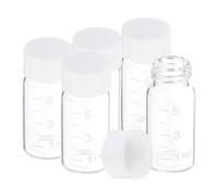 PATIKIL Piccole Bottiglie modello In Vetro Con Coperchio 5 Pezzi 5ml Vial In Vetro Trasparente Con Tappo A Vite Bianco Mini Bottiglie Sigillate Antigoccia Per Reagenti Con misura
