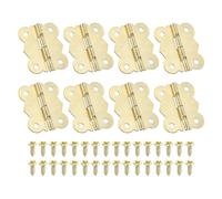 PATIKIL Piccole Cerniere per Scatole di Gioielli 1-1/4 Pollici, 8pz 90 Gradi Mini Cerniere a Farfalla per Scatole di Gioielli con 32 Viti per Armadi in Legno Cassetti Falegnameria, Oro