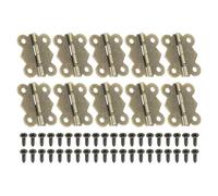 PATIKIL Piccole Cerniere per Scatole di Gioielli 1-5/8", 10pz 180 Gradi Mini Cerniere a Farfalla per Scatole di Gioielli con 40 Viti per Armadi in Legno Cassetti Falegnameria, Marrone