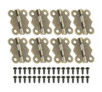 PATIKIL Piccole Cerniere per Scatole di Gioielli 1-5/8", 8pz 180 Gradi Mini Cerniere a Farfalla per Scatole di Gioielli con 32 Viti per Armadi in Legno Cassetti Falegnameria, Marrone