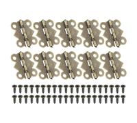 PATIKIL Piccole Cerniere per Scatole di Gioielli 3/4 Pollici, 10pz 90 Gradi Mini Cerniere a Farfalla per Scatole di Gioielli con 40 Viti per Armadi in Legno Cassetti Falegnameria, Marrone
