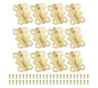 PATIKIL Piccole Cerniere per Scatole di Gioielli 7/8 Pollici, 12pz 180 Gradi Mini Cerniere a Farfalla per Scatole di Gioielli con 48 Viti per Armadi in Legno Cassetti Falegnameria, Oro