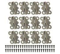 PATIKIL Piccole Cerniere per Scatole di Gioielli 7/8 Pollici, 12pz 180 Gradi Mini Cerniere a Farfalla per Scatole di Gioielli con 48 Viti per Armadi in Legno Cassetti Falegnameria, Marrone