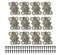 PATIKIL Piccole Cerniere per Scatole di Gioielli 7/8 Pollici, 12pz 90 Gradi Mini Cerniere a Farfalla per Scatole di Gioielli con 48 Viti per Armadi in Legno Cassetti Falegnameria, Marrone