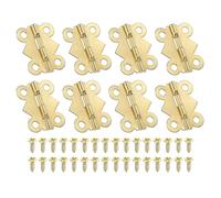 PATIKIL Piccole Cerniere per Scatole di Gioielli 7/8 Pollici, 8pz 90 Gradi Mini Cerniere a Farfalla per Scatole di Gioielli con 32 Viti per Armadi in Legno Cassetti Falegnameria, Oro