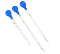 PATIKIL Pipetta Contagocce Vetro Kit, 3Pz 10ml/20ml/25ml Riutilizzabili Pipette Vetro Borosilicato Graduate con Tappo Gomma per Trasferimento Liquidi per Laboratorio, Chimica