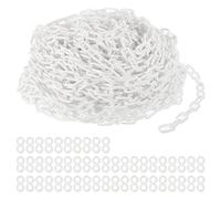 PATIKIL Plastica Catena Collegamenti, 200 Piede Sicurezza Catene, Bianco Plastica Catene per Barriere, Controllo, Code, Parcheggi, Recinzioni, Cancelli, Concerti, e Decorazione