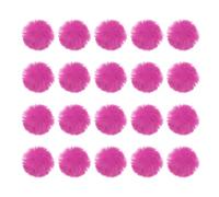 PATIKIL Pompon in Finta Pelliccia per Cappello, 20 Pz Pompon Morbidi e Soffici con Anello Elastico per Portachiavi Cappello a Maglia Sciarpe Guanti Borsa Natale, Rosso Rosa